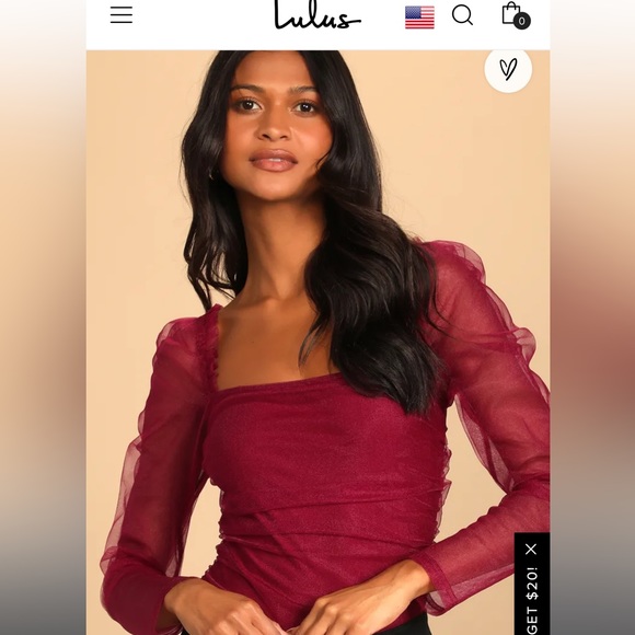 Burgundy / red mesh tulle bodysuit size medium - Picture 2 of 3